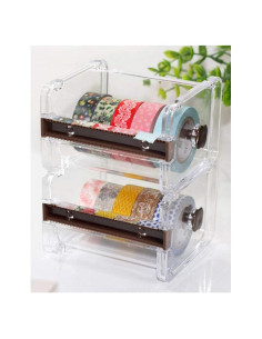 Dispensador y Cortador de Washi Tape HomDSim Marrón - 2 Unidades