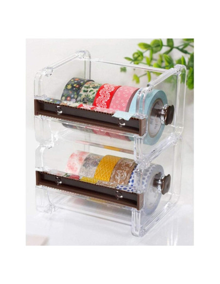 Dispensador y Cortador de Washi Tape HomDSim Marrón - 2 Unidades
