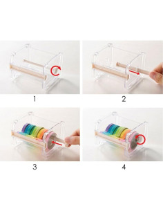 Dispensador y Cortador de Washi Tape HomDSim Marrón - 2 Unidades 2