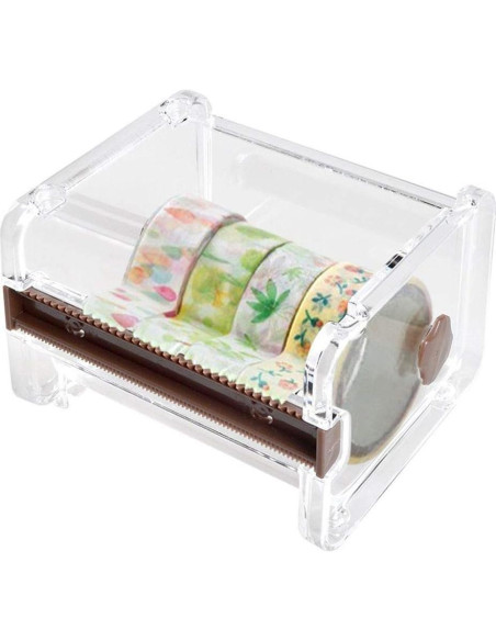 Dispensador y Cortador de Washi Tape HomDSim Marrón - 2 Unidades