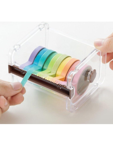 Dispensador y Cortador de Washi Tape HomDSim Marrón - 2 Unidades