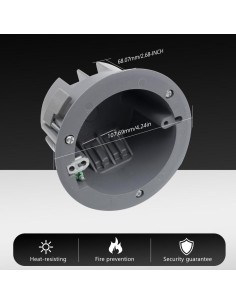 Caja de Techo Redonda MAKERELE 1 Gang 10.8 cm PVC 295.7 cm 2