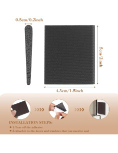 16 Sellos de Esquinas de Puerta LBTVO Autoadhesivos Negros 2