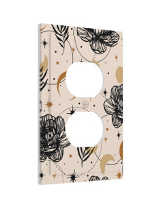 Placa Decorativa de Enchufe Dúplex JIEXUTE Floral Boho 1 Gang 2
