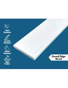 Umbral de Ducha de Mármol Ingenierizado Blanco 10.16x152.4 cm 2