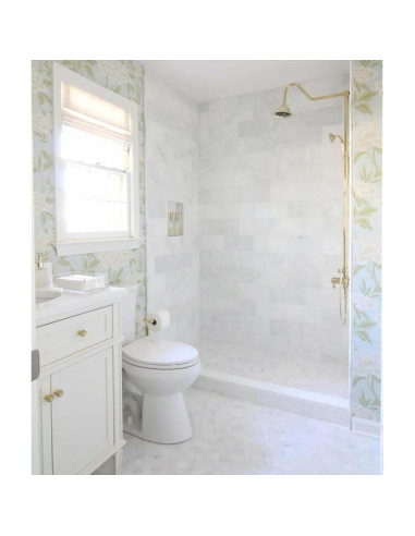 Umbral de Ducha de Mármol Ingenierizado Blanco 10.16x152.4 cm