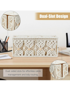 Caja de Gestión de Cables VinneGenzz Mediana Algodón Blanco Roto 2