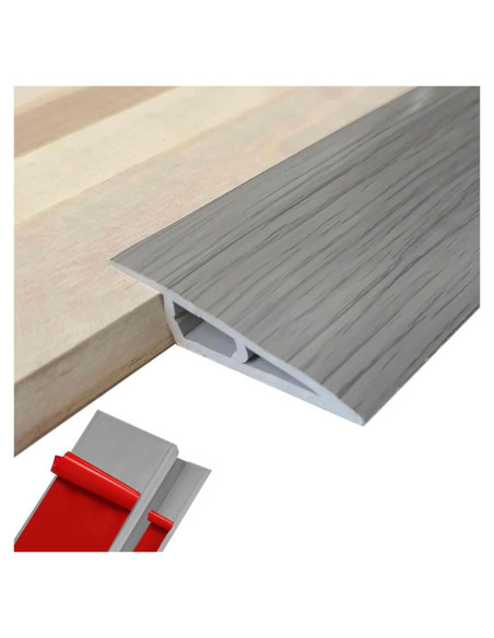 Tira de transición de suelo EaseInstall 91.44 cm PVC gris madera