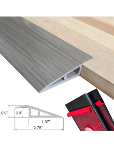 Tira de transición de suelo EaseInstall 91.44 cm PVC gris madera 2