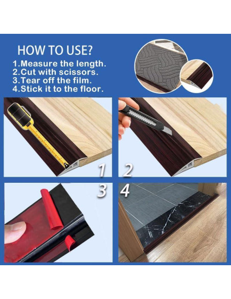 Tira de transición de suelo EaseInstall 91.44 cm PVC gris madera