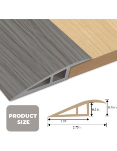 Tira de Transición de Vinilo EaseThrift 91.44 cm Gris 2