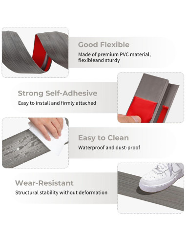 Tira de Transición de Vinilo EaseThrift 91.44 cm Gris