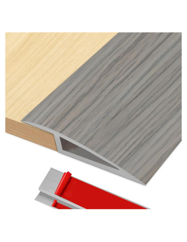 Tira de transición de puerta EaseThrift 91 cm gris madera