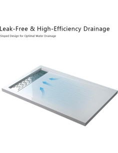 Base de Ducha Bathlink 60x36cm Drenaje Derecho Antideslizante 2