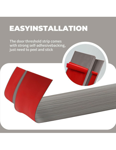 Tira de transición de puerta EaseThrift 91 cm gris madera