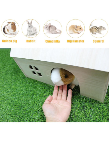 Escondite para Cobayas Amonk 38x23x25 cm Casa de Madera