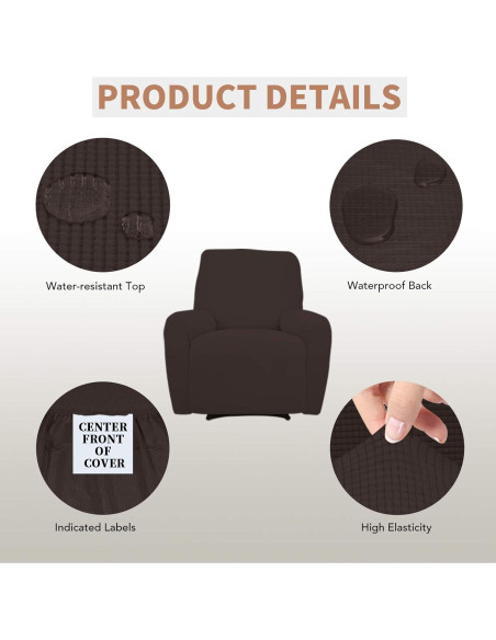 Funda de Sofá Reclinable Easy-Going Impermeable Chocolate