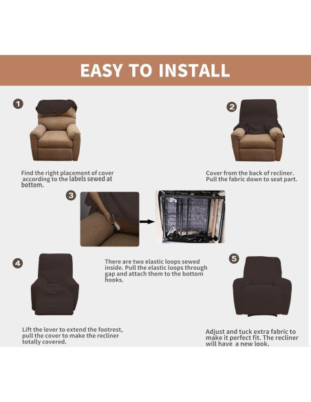 Funda de Sofá Reclinable Easy-Going Impermeable Chocolate