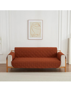 Funda de Sofá Qubjus Reversible 3 Cojines Naranja-Marrón 2