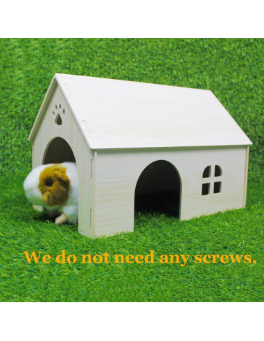 Escondite para Cobayas Amonk 38x23x25 cm Casa de Madera