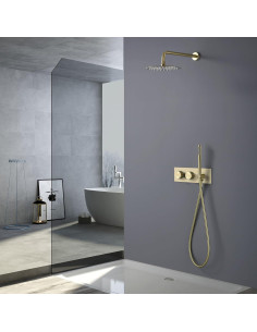 Sistema de Ducha de Lluvia TRUSTMI 30 cm Oro Cepillado 2