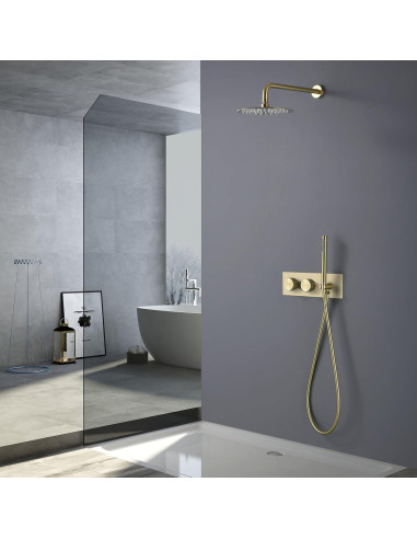 Sistema de Ducha de Lluvia TRUSTMI 30 cm Oro Cepillado