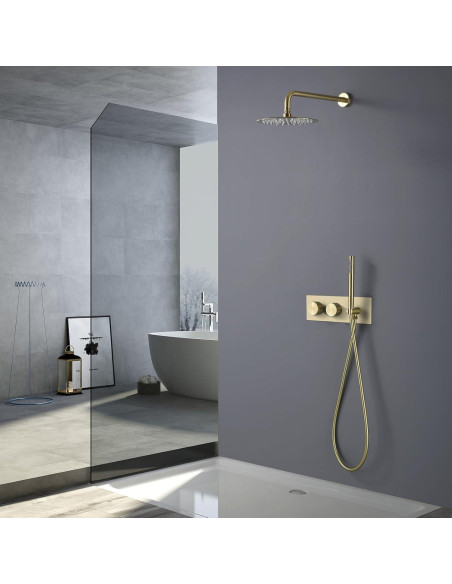 Sistema de Ducha de Lluvia TRUSTMI 30 cm Oro Cepillado