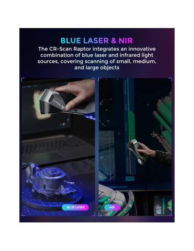 Escáner 3D Creality CR-Scan Raptor 0.02mm Luz Azul