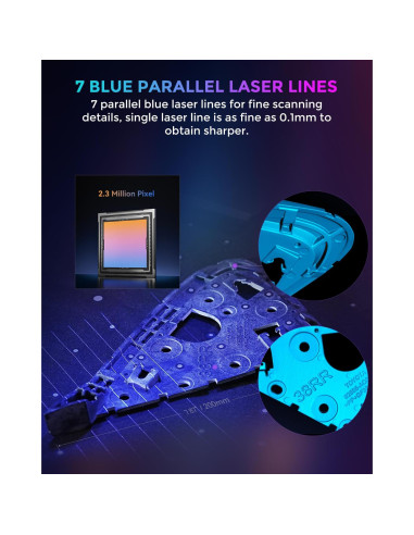 Escáner 3D Creality CR-Scan Raptor 0.02mm Luz Azul