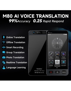 Traductor de Idiomas AI M80 - 142 Idiomas, Grabación y Fotos 2