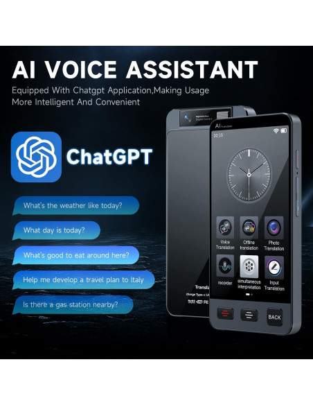 Traductor de Idiomas AI M80 - 142 Idiomas, Grabación y Fotos