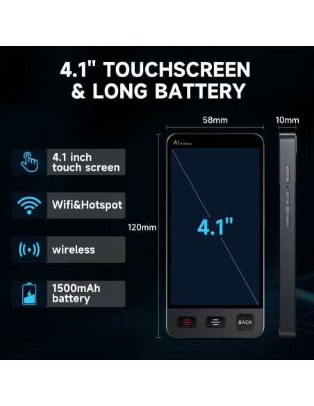 Traductor de Idiomas AI M80 - 142 Idiomas, Grabación y Fotos