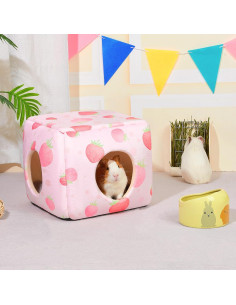 Escondite para Cobayas Bienbee Fresa Lavable 27.94x27.94cm 2