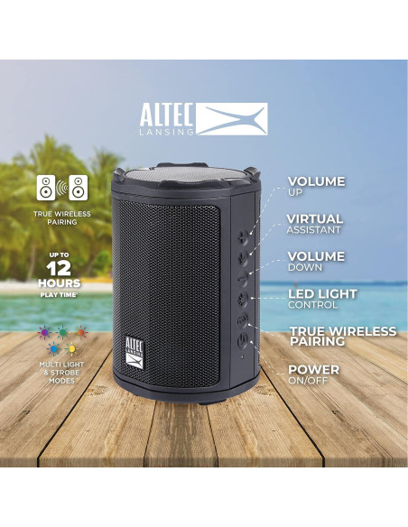 Altavoz Bluetooth Altec Lansing HydraMotion IP67 12h Negro