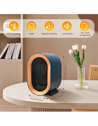 Calentador de espacio eléctrico PERLLENT XR1201-B 1200W/800W