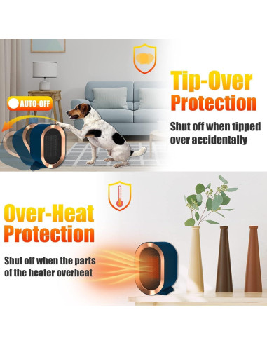 Calentador de espacio eléctrico PERLLENT XR1201-B 1200W/800W