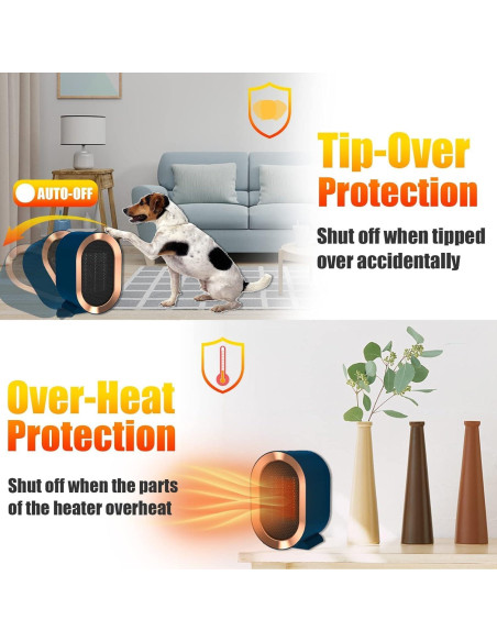 Calentador de espacio eléctrico PERLLENT XR1201-B 1200W/800W