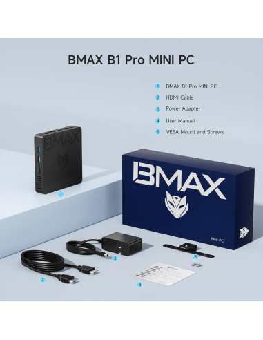 Mini PC Bmax B1 Pro 8GB RAM 128GB eMMC Celeron N4000