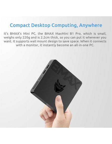 Mini PC Bmax B1 Pro 8GB RAM 128GB eMMC Celeron N4000