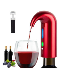 Aerador de Vino Eléctrico Toyarata Rojo 750ml Accesorios