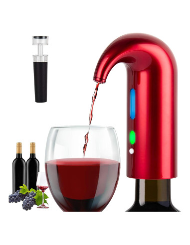 Aerador de Vino Eléctrico Toyarata Rojo 750ml Accesorios