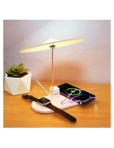 Lámpara de Mesa BUDI WL-4800W con Cargador Inalámbrico 3 en 1