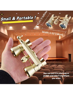 Binoculares de Ópera H2ONDBQF 3X25 Vintage Ajustables 170g 2