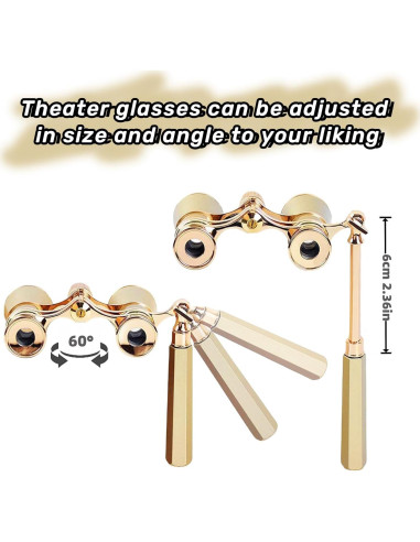 Binoculares de Ópera H2ONDBQF 3X25 Vintage Ajustables 170g