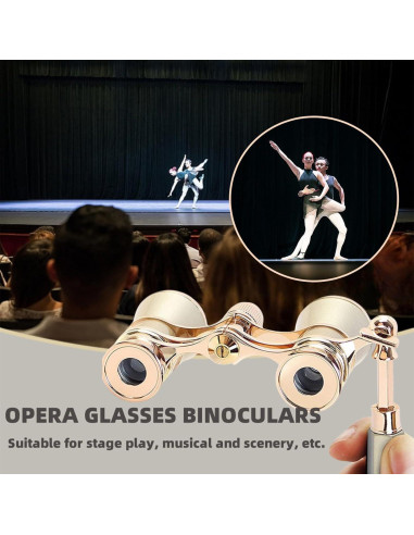 Binoculares de Ópera H2ONDBQF 3X25 Vintage Ajustables 170g
