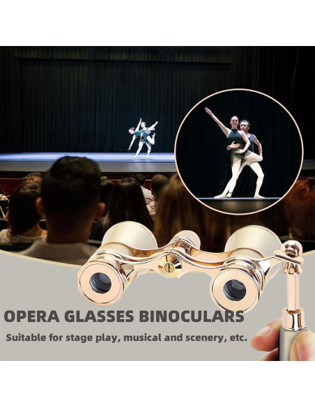 Binoculares de Ópera H2ONDBQF 3X25 Vintage Ajustables 170g