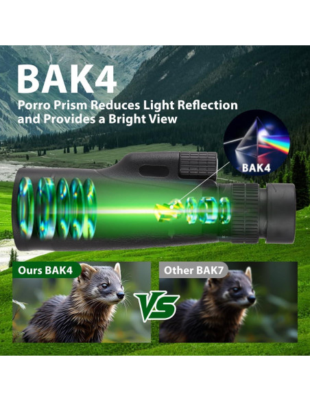 Telescopio Monocular 80x100 KTBDING con Trípode y Soporte para Smartphone