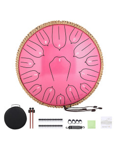 Tambor de Lengua de Acero 30 cm Musfunny 15 Notas Rosa
