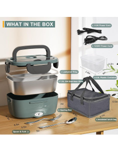 Calentador de Comida Eléctrico Monteka 1.5L Verde 12V/24V/110V 2