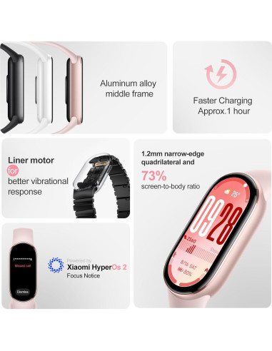 Xiaomi Mi Smart Band 10 - 1.72" AMOLED, 21 Días Batería, Rosa